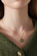 Ketting Charm - groen/goud