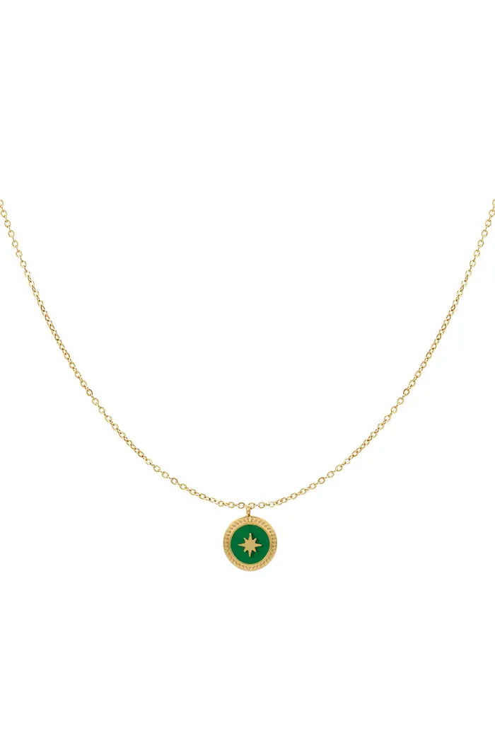 Ketting Charm - groen/goud