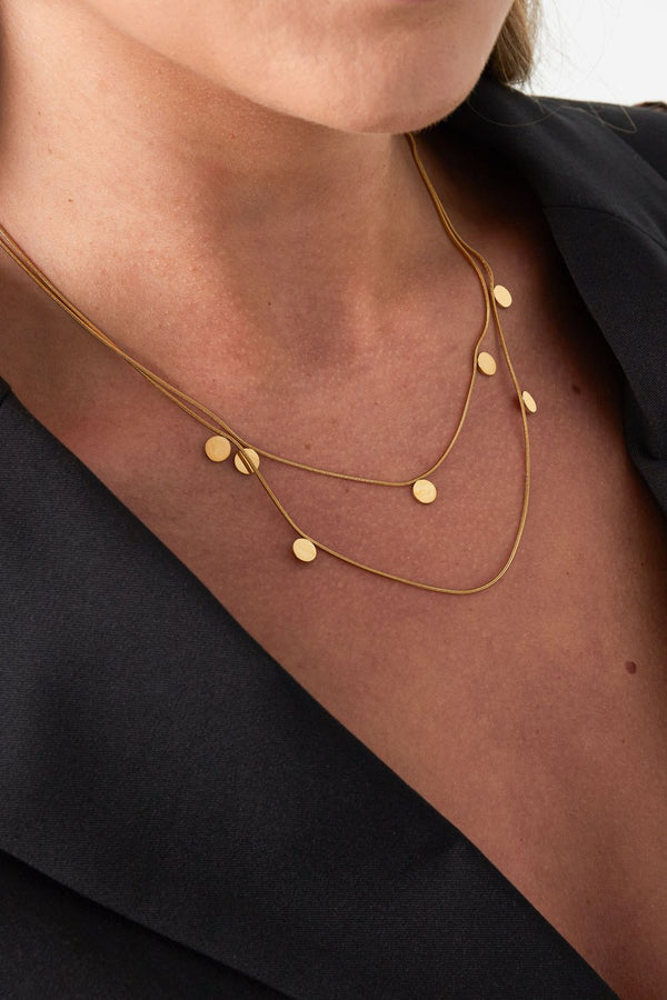 Dubbele Ketting Coins Gold