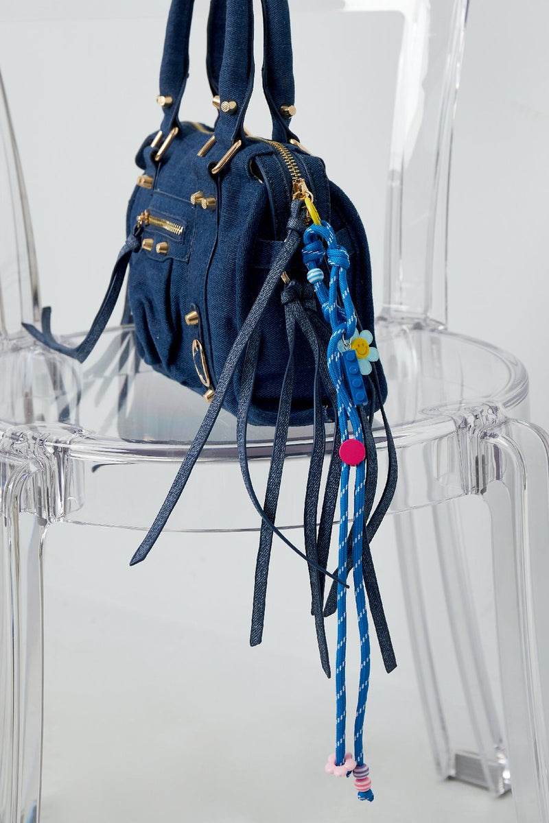 Bag charm - flower hanger fuchsia