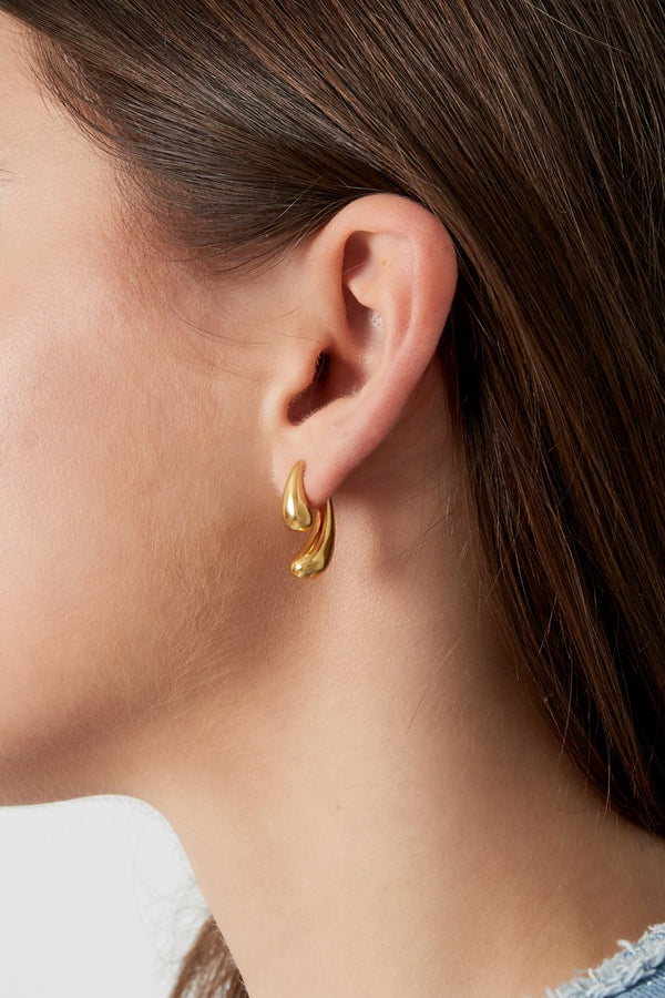 Oorbellen double drop - goud
