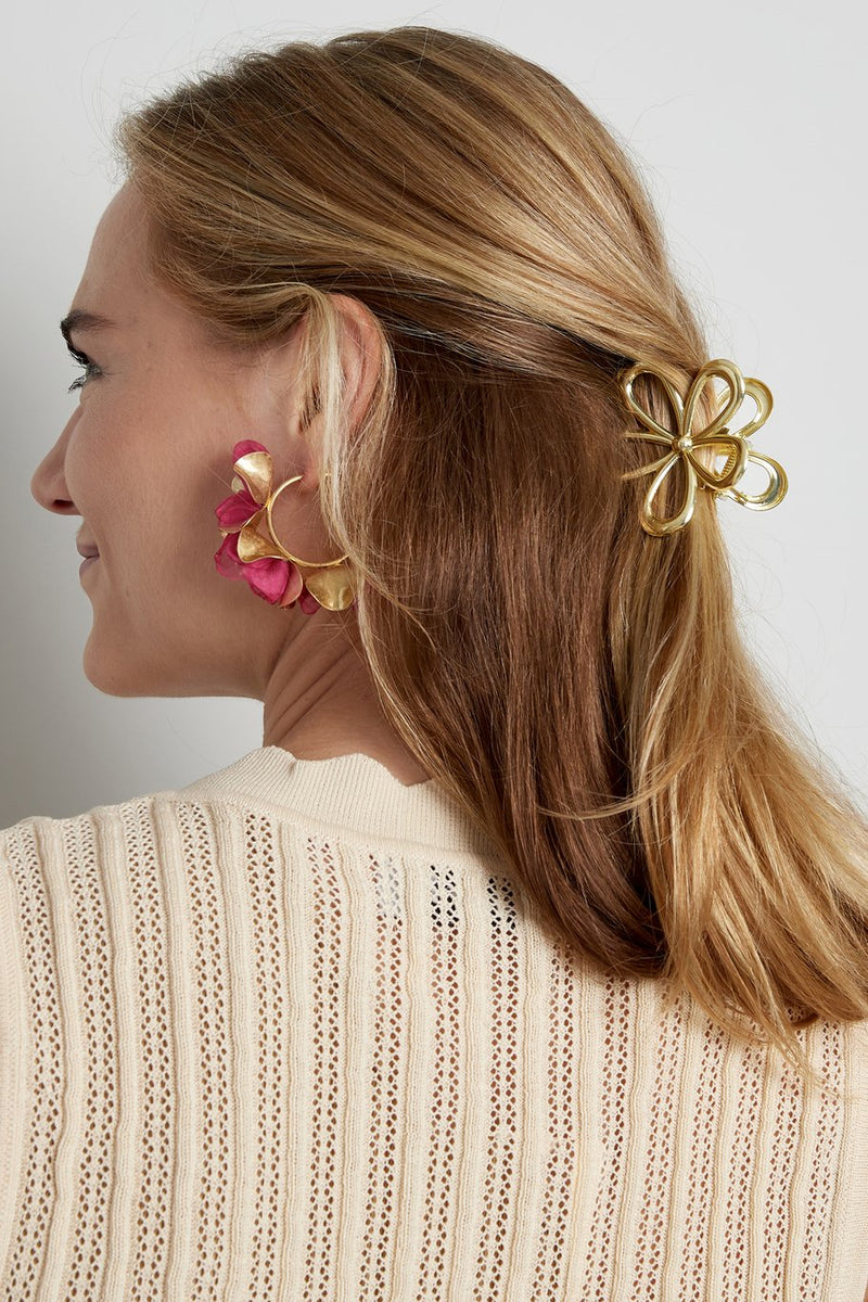 Hair clip flower power L - silver