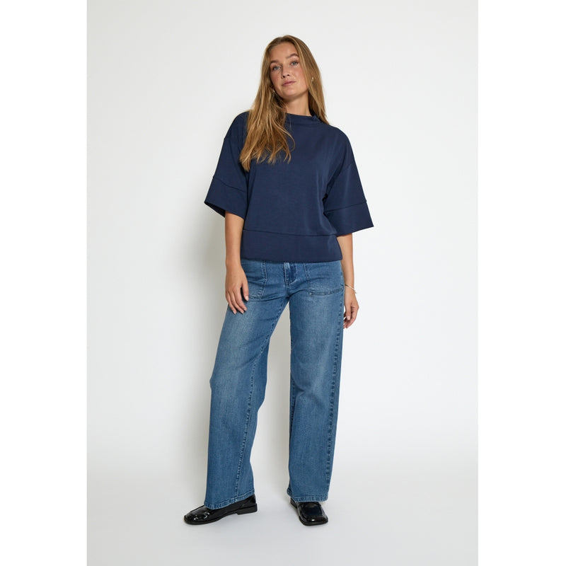 Dicette Half Sleeve Blouse - Black iris