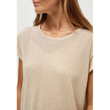 Carlina knit tee metallic gold