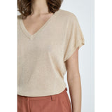 Carlina knit tee gold metallic