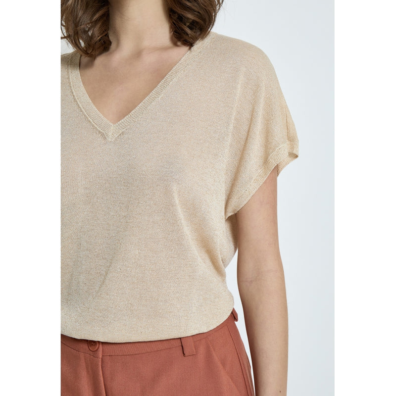 Carlina knit tee gold metallic