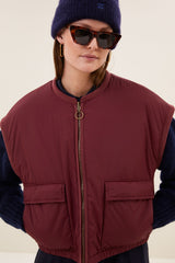 Gio sleeveless jacket wine