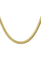 Ketting plat met print breder - goud S