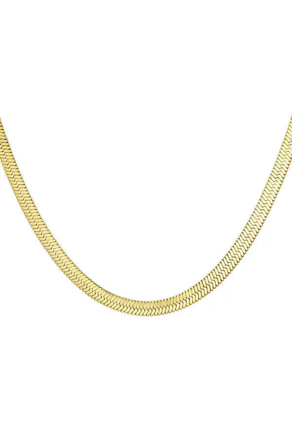 Ketting plat gevlochten - goud