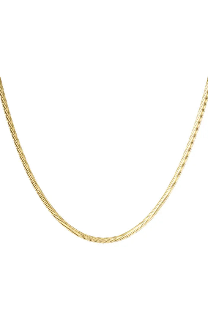 Ketting plat met print - goud L