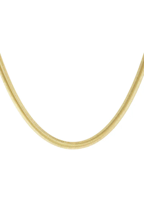 Ketting plat met print - goud S