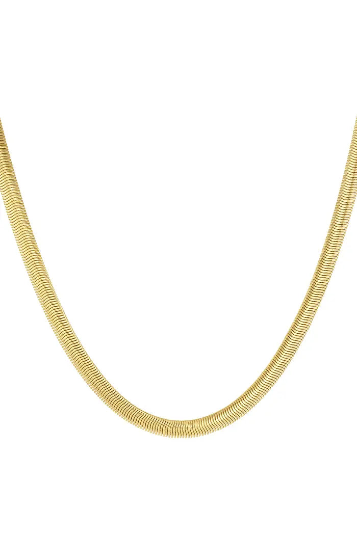 Ketting plat met print - goud L (0.6mm)