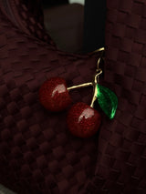 Bag charm - cherry red