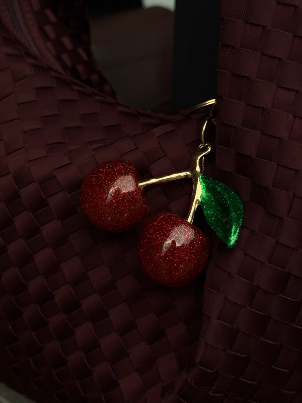 Bag charm - cherry red