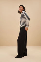 Gwen thin stripe pullover Sand