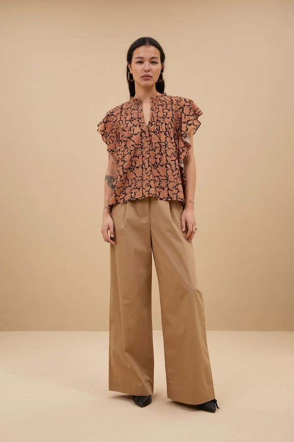 Benji poplin pants Camel