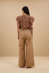 Benji poplin pants Camel