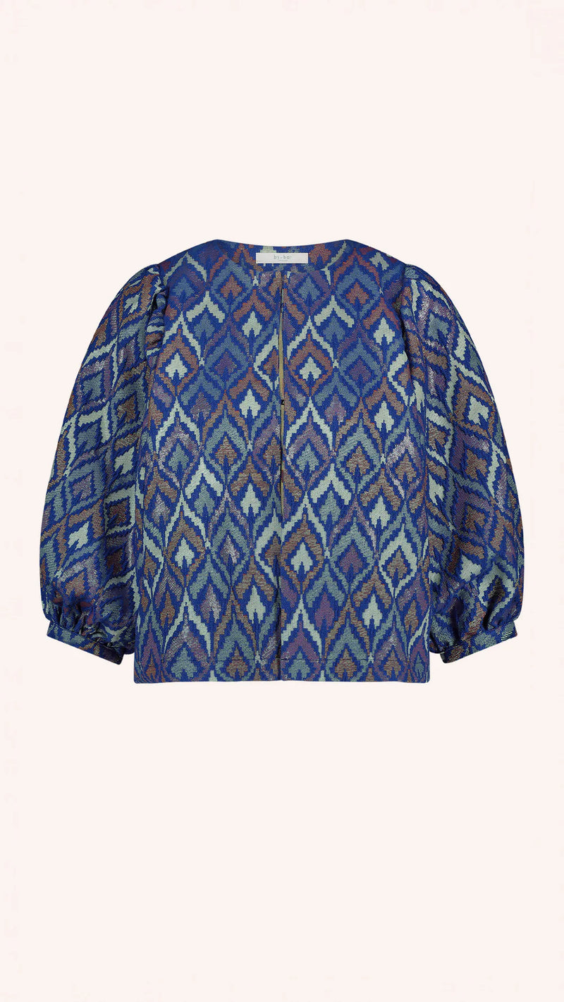 Mauri blouse Pavo jacquard print