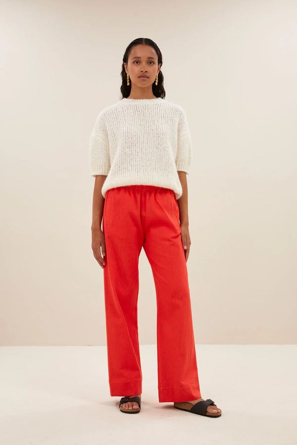 Mees twill pants Poppy red