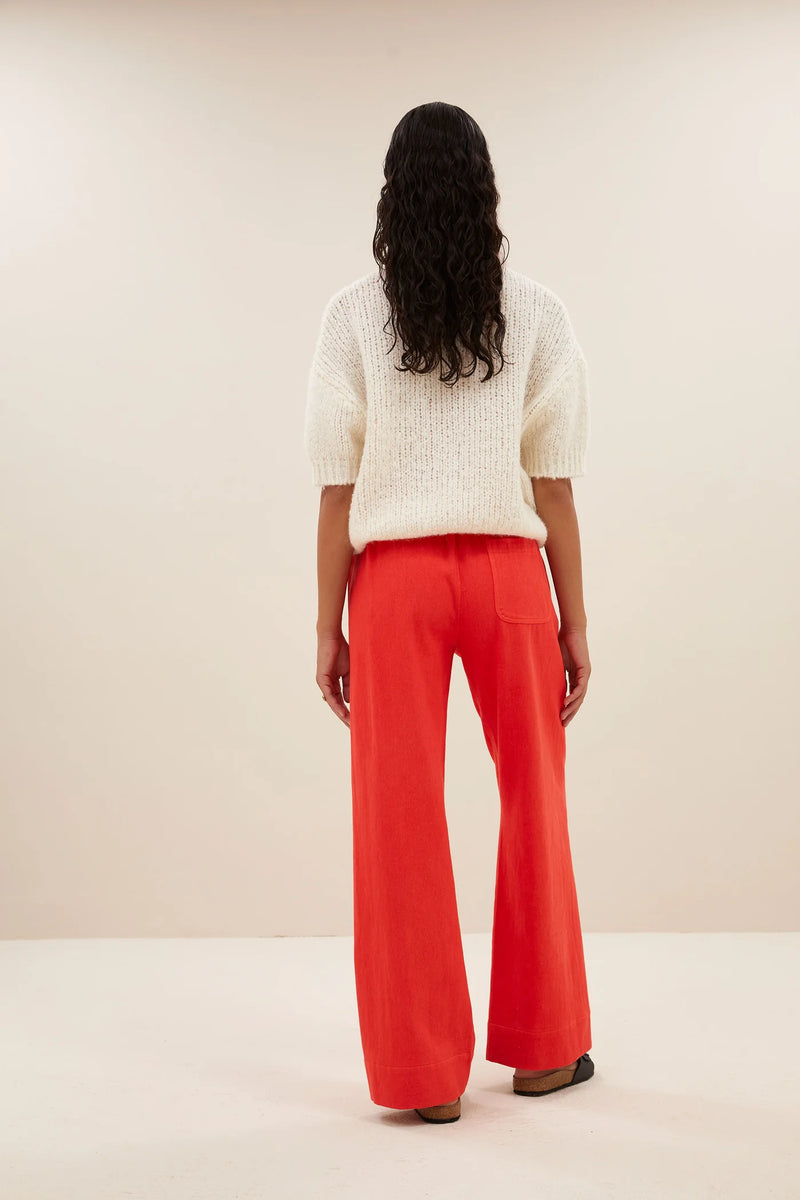 Mees twill pants Poppy red