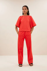 Mees twill pants Poppy red