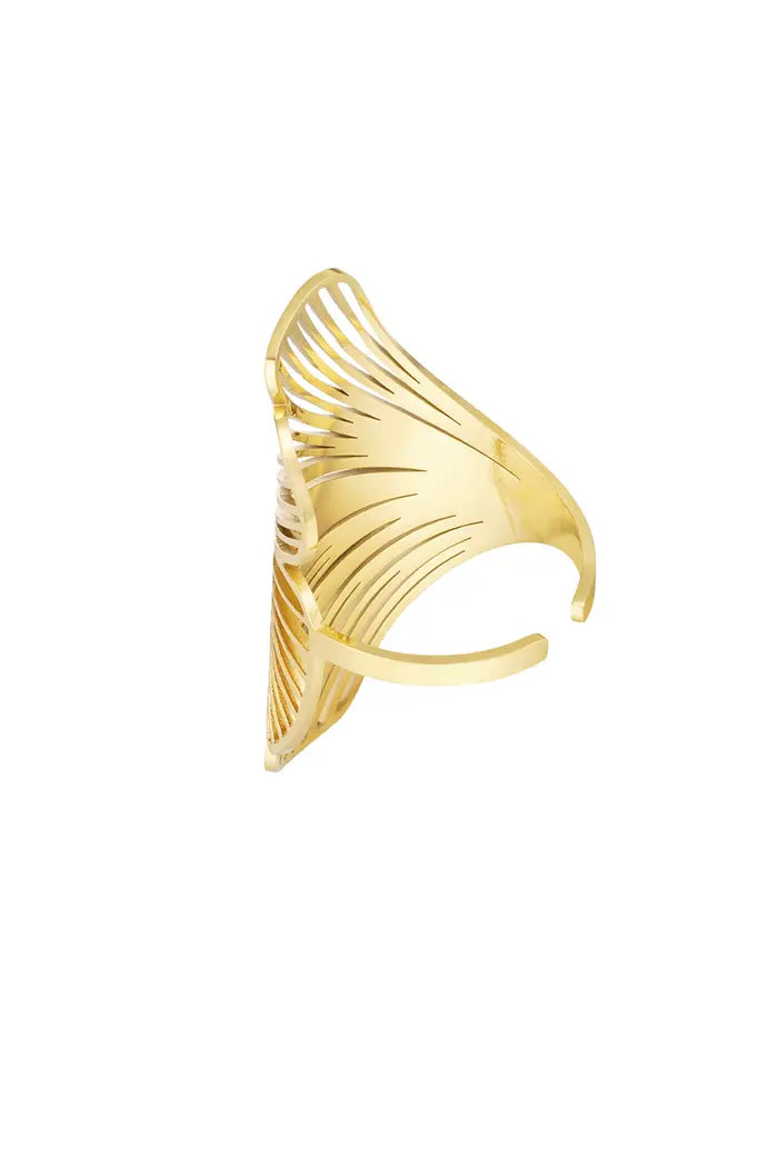 Ring statement bloem - goud