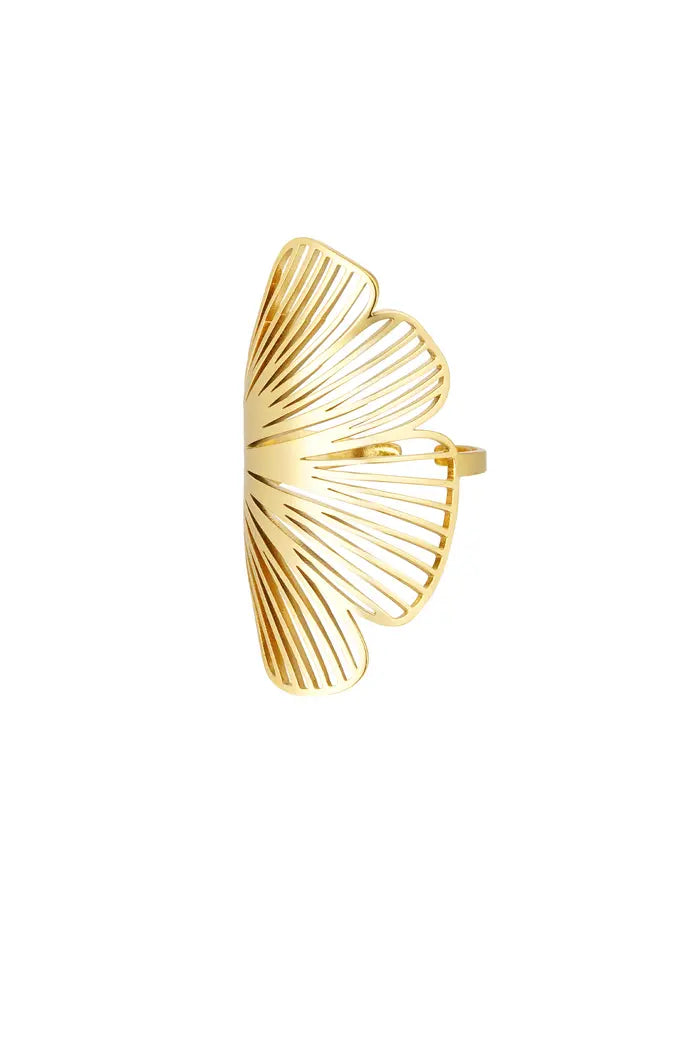 Ring statement bloem - goud