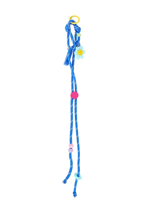 Bag charm - flower hanger blue