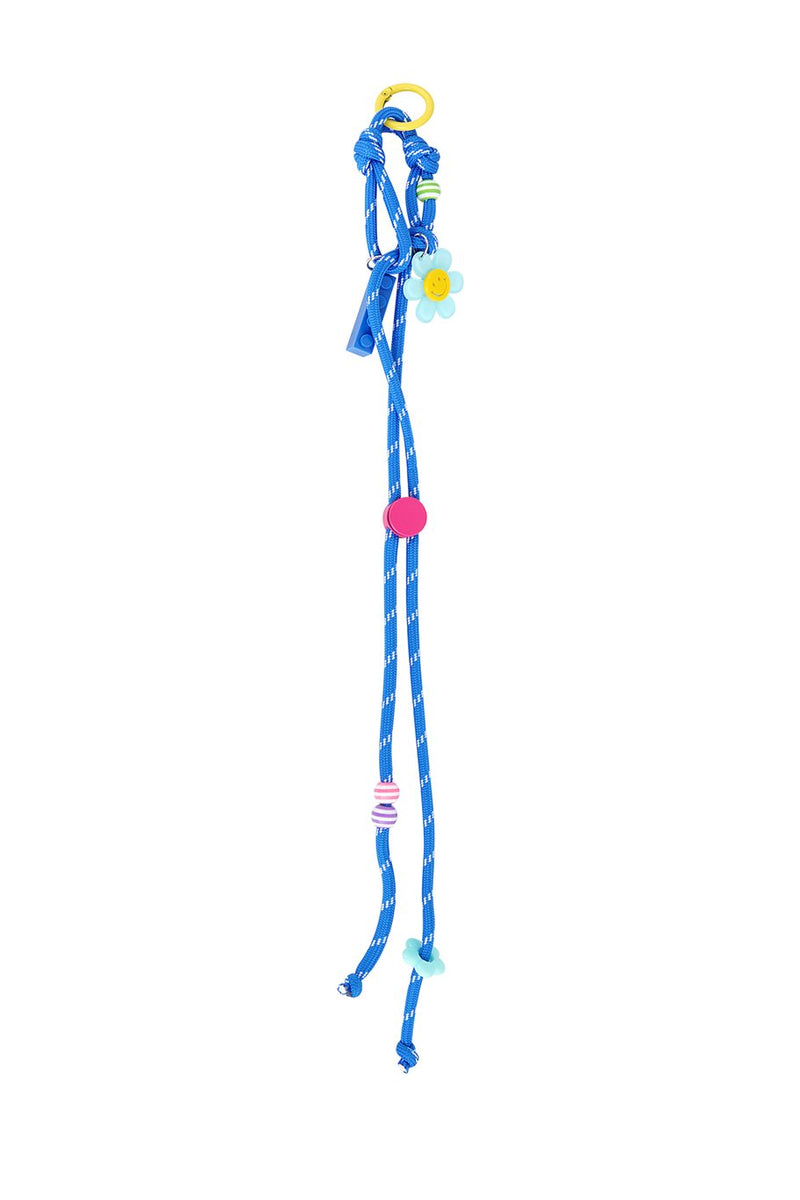 Bag charm - flower hanger blue