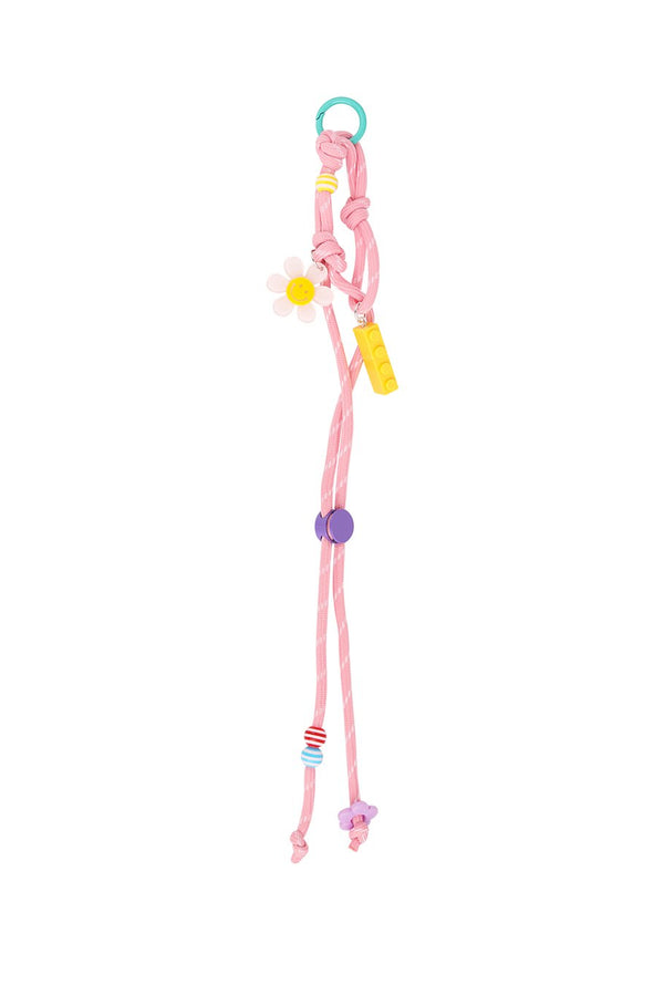 Bag charm - flower hanger pink