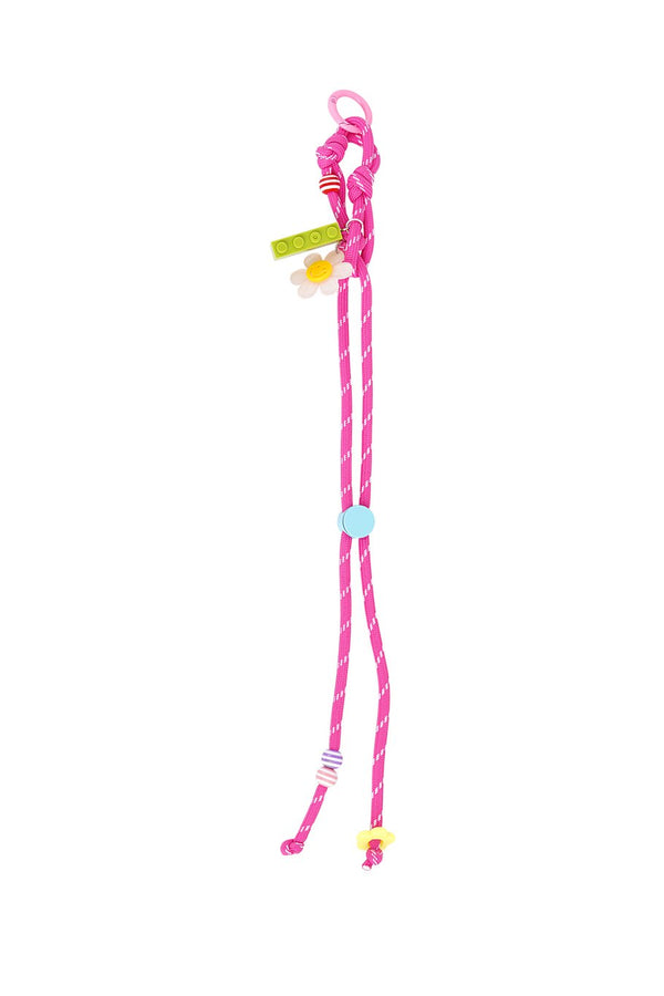 Bag charm - flower hanger fuchsia