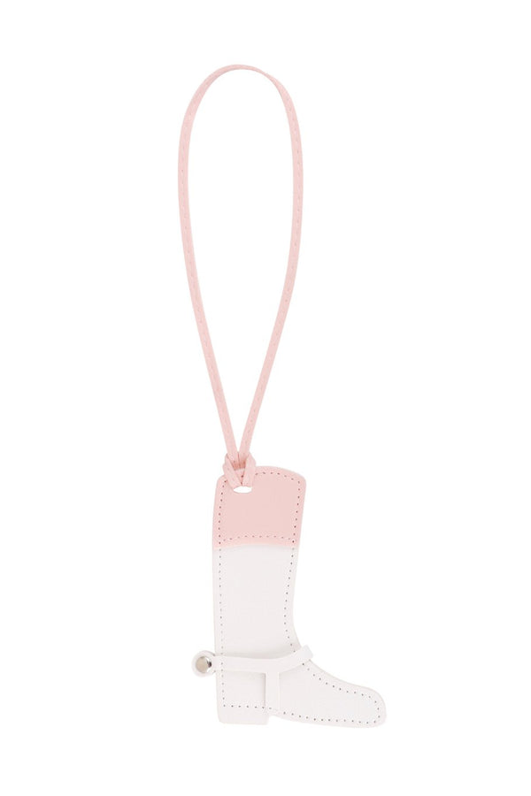 Bag charm - boot offwhite/pink