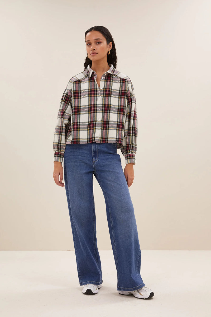 Sarah short Check blouse