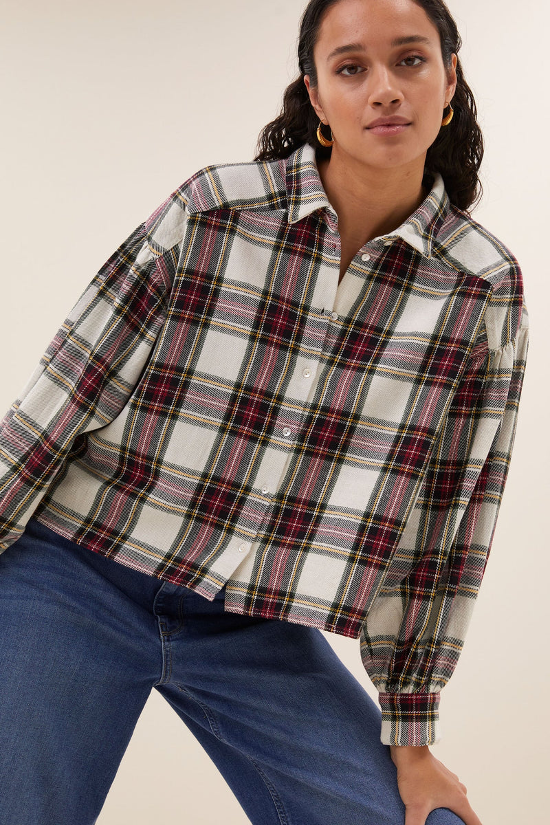 Sarah short Check blouse