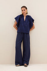 Vina festive blouse Evening blue