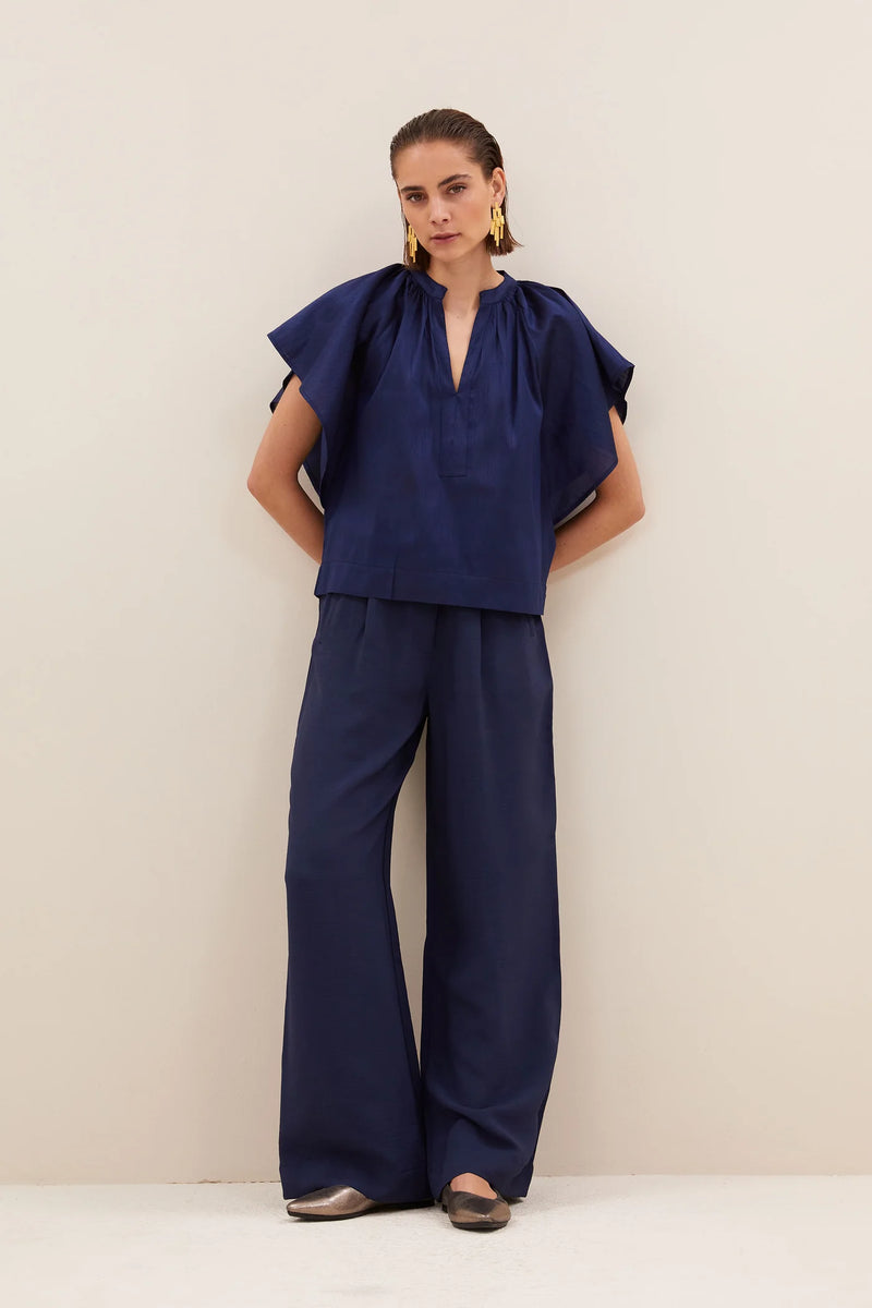 Vina festive blouse Evening blue