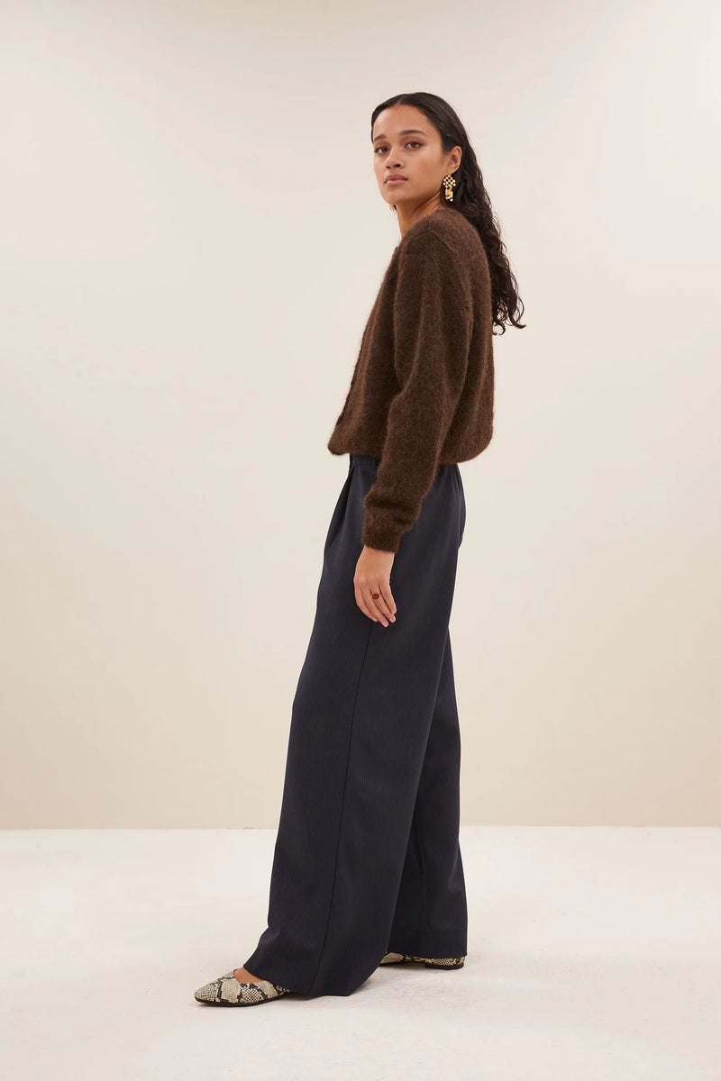 Cleo natural cardigan Deep brown