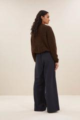 Cleo natural cardigan Deep brown