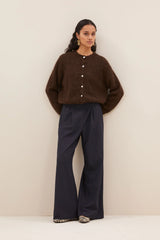 Cleo natural cardigan Deep brown