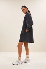 Jina twill dress Jet black