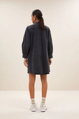 Jina twill dress Jet black