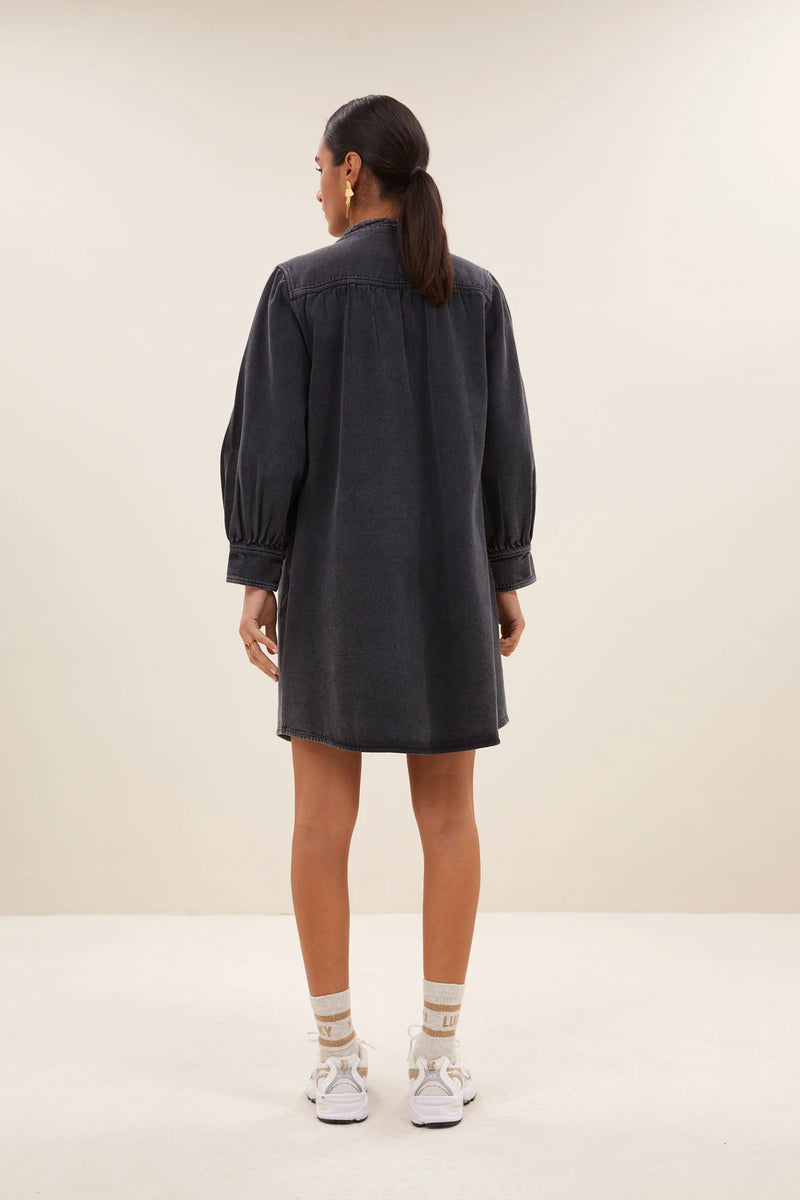 Jina twill dress Jet black