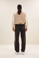 Maggie sleeveless jacket Dark sand