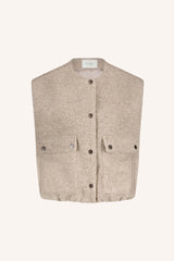 Maggie sleeveless jacket Dark sand