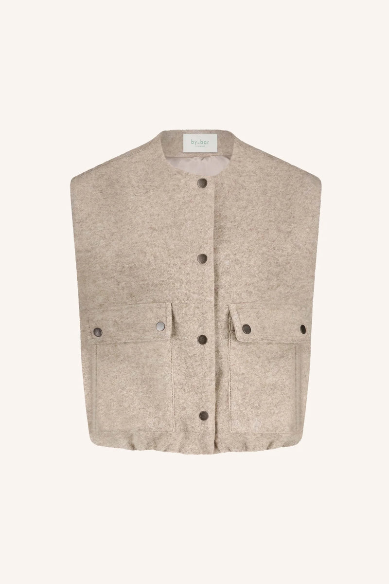 Maggie sleeveless jacket Dark sand