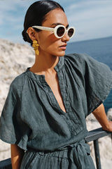Vina linen blouse Charcoal