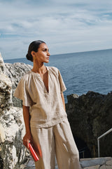 Vina linen blouse Biscuit