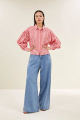 Sarah short Stripe blouse Red stripe