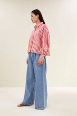 Sarah short Stripe blouse Red stripe