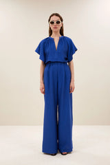 Vina gloss blouse Kingsblue